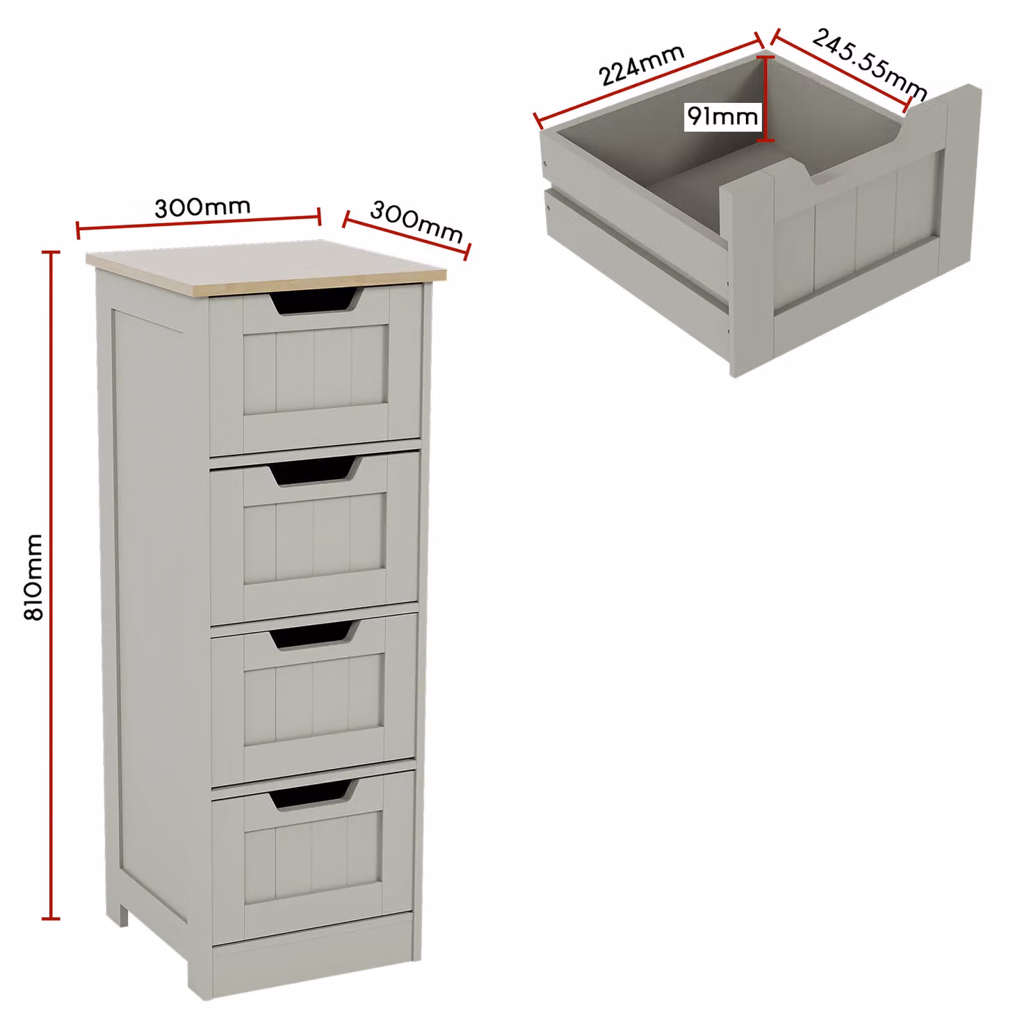 Home Discount Vida Priano 4 Drawer Freestanding Bathroom Storage Unit in Matt Grey – 2