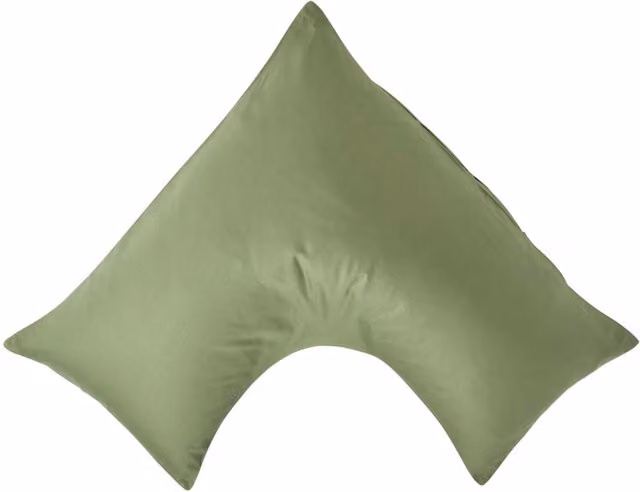 Homescapes Organic Egyptian Combed Cotton V Shaped Pillowcase in Moss Green