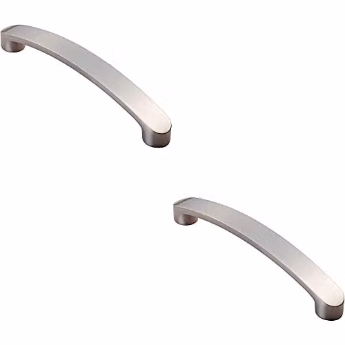 Loops 2 Pack Flat Fronted Bow Pull Handles in Brushed Satin Nickel