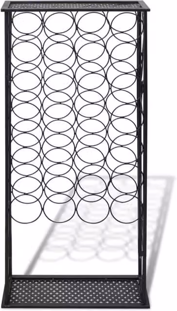 Berkfield Home Elegant Metal Wine Rack for 28 Bottles in Matt Black – 1