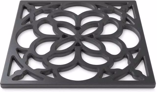 Zeal Square Silicone Non-Slip Heritage Trivet Mat in Black, W/D/H: 18 x 18 x 1 cm – 3