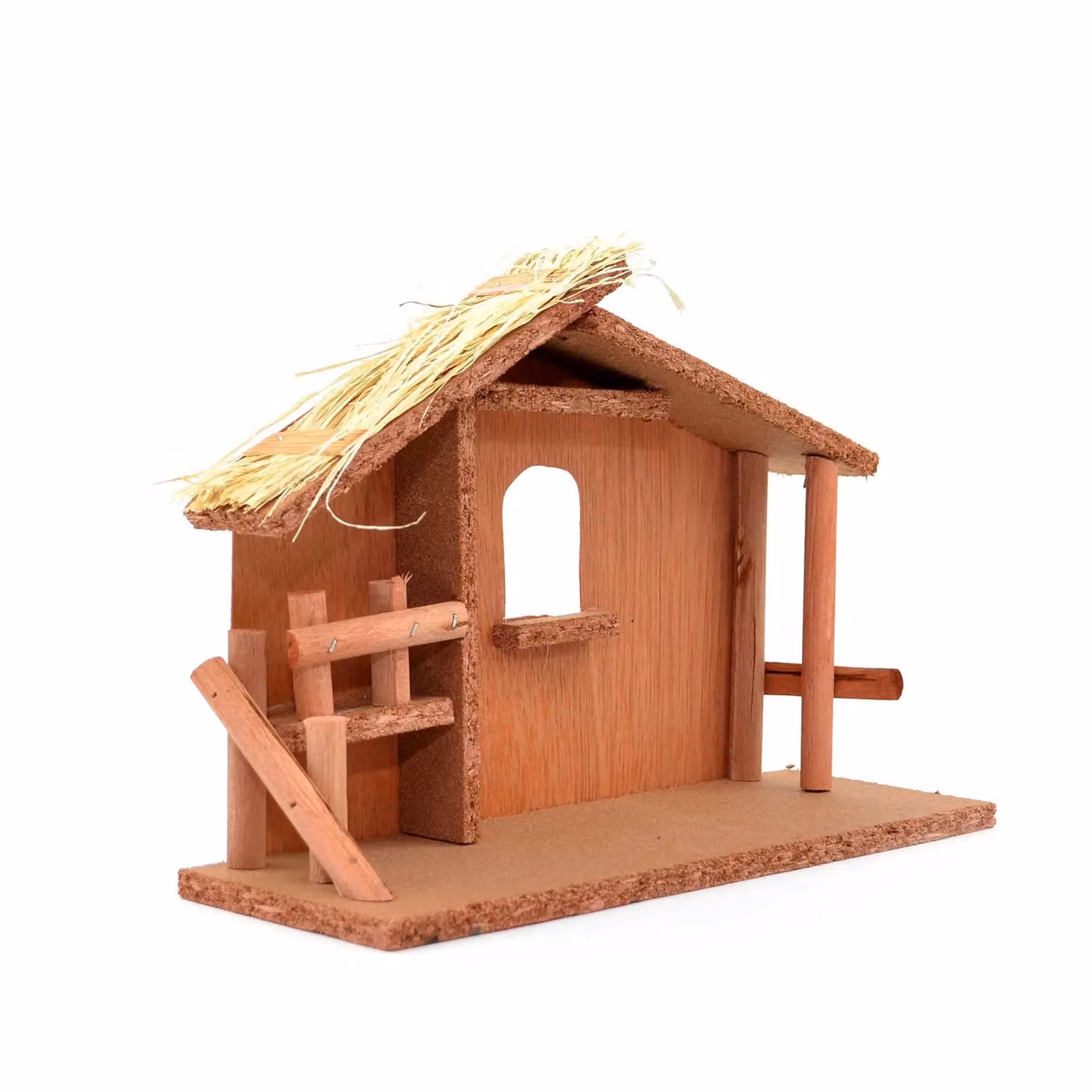 Shatchi Handmade Wooden Nativity Scene Jesus Christ Stable Figurine, Brown Christmas Decoration – 2
