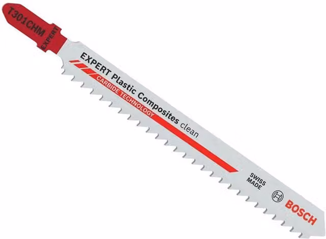 Bosch Expert T301CHM Carbide Tipped Jigsaw Blade for Plastic Composites, White and Silver