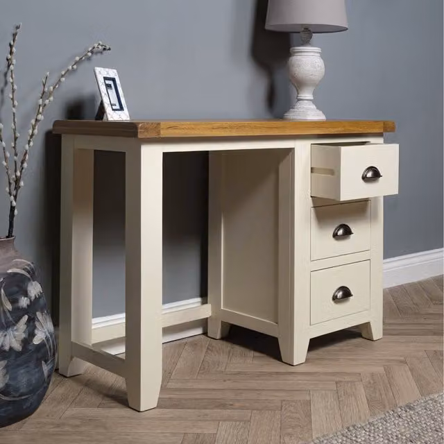 Elm Home And Garden White Lacquered Oak Dressing Table