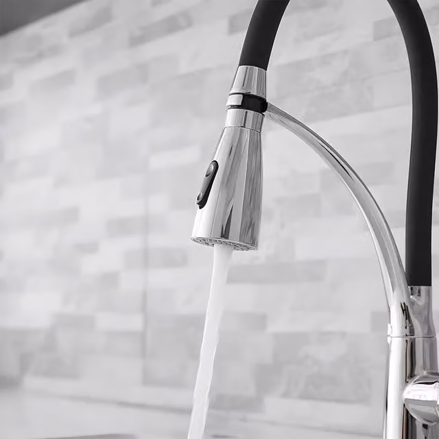 Heable Silver Chrome Two-Function Replacement Pull-Out Kitchen Tap Spray Head – 1