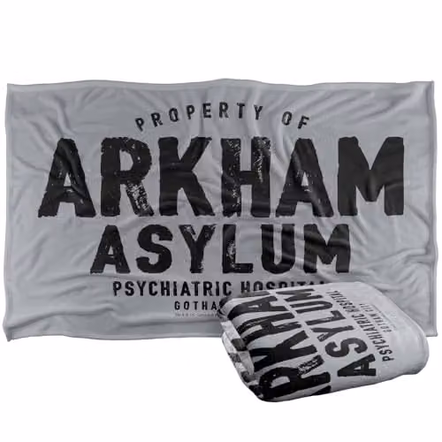 LOGOVISION Batman Arkham Asylum Super Soft Fleece Throw Blanket, Multicolour, W: 91.44 cm x L: 147 cm
