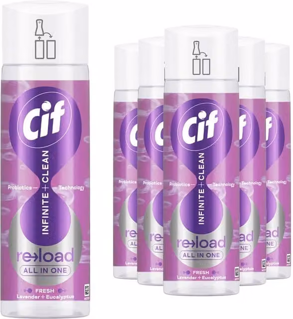 CIF All in One Cleaner Reload Lavender Eucalyptus 280ml, 6 Pack in White