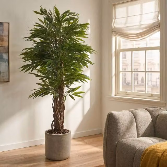 Wyld and Coco Home Studio Realistic Green Artificial Potted Indoor Tree, Height: 180 cm