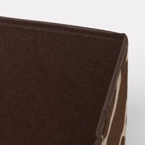 OHS Set of 2 Cow Print Collapsible Fabric Storage Boxes in Brown and White – 5