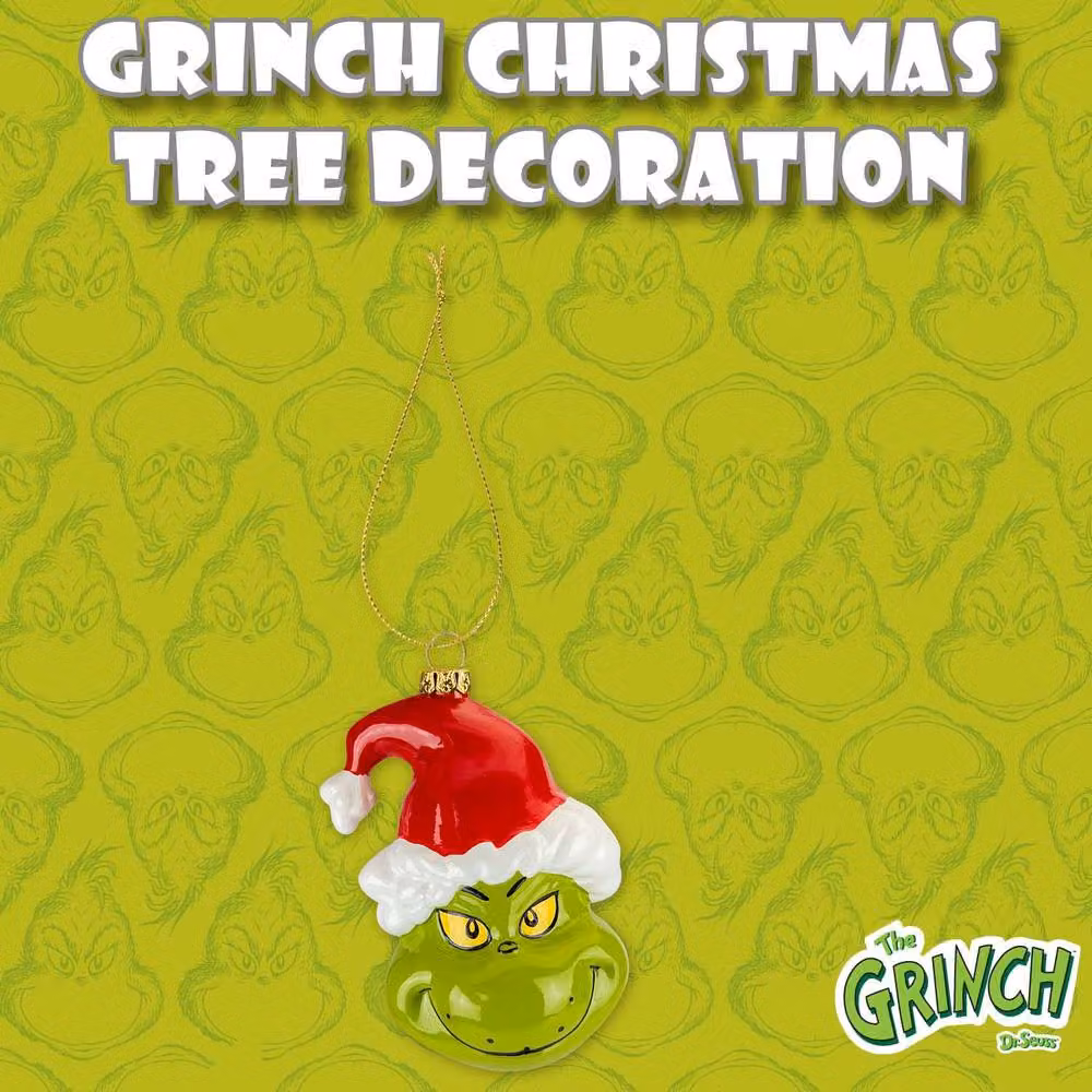 VFM e-Store Grinch 3D Christmas Tree Decoration Ornament, Green, H 10 cm x W 6.5 cm – 3