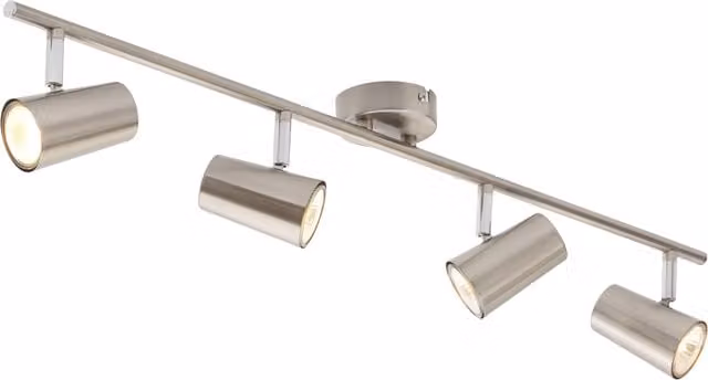 Litecraft Chobham Adjustable 4 Light Spotlight Bar in Silver and Grey Metal