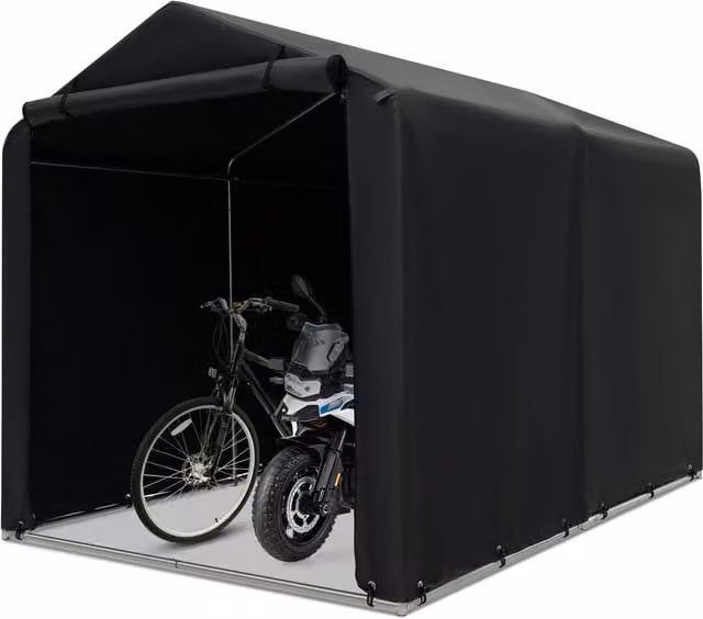 COSTWAY Outdoor Storage Shed Garden Bike Tent in Grey, W/D/H: 218 x 160 x 164 cm