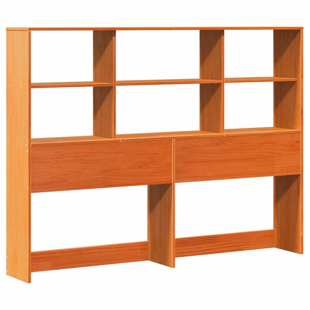 Berkfield Home Solid Wood Bed Frame with Storage Headboard and Side Compartments, Wax Brown, W/D/H: 140 x 200 cm – 3