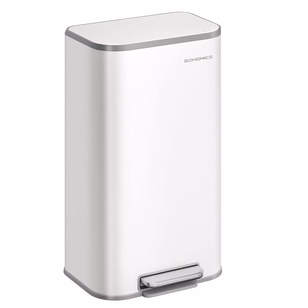The Bazaarist Soft Close Kitchen Pedal Waste Bin with Removable Inner Bucket, White – 2