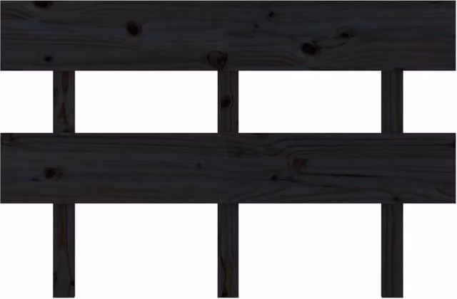 Berkfield Home Beautiful Black Solid Pine Wood Bed Headboard W/D/H: 124 x 3 x 81 cm – 1