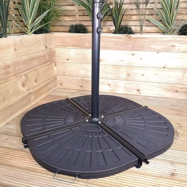 Samuel Alexander Black Hanging Banana Cantilever Garden Parasol Base Weight, 14kg