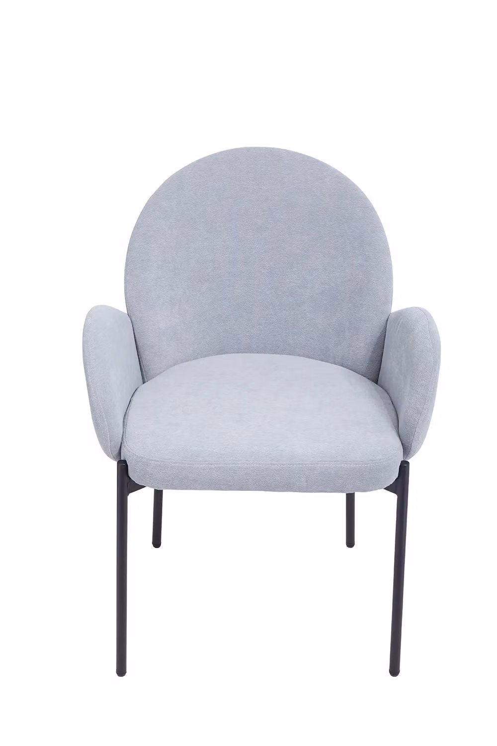 Living and Home Set of 2 Grey Upholstered Dining Chairs with Armrests – 3