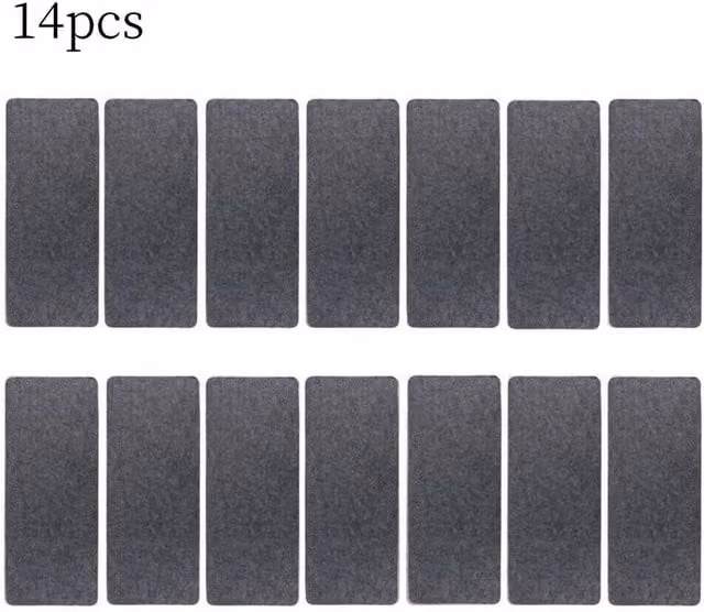 SPETLEK 14-Piece Non-Slip Adhesive Stair Tread Carpet Mats in Grey