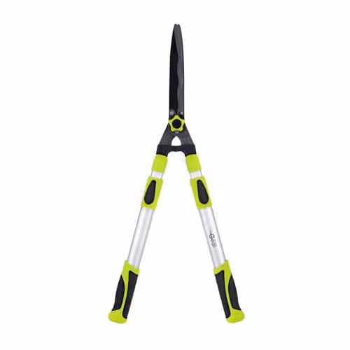 Garden Gear Telescopic Hedge Shears with Precision Cutting and Comfort Grips, Silver and Green, Reach: 64-84 cm