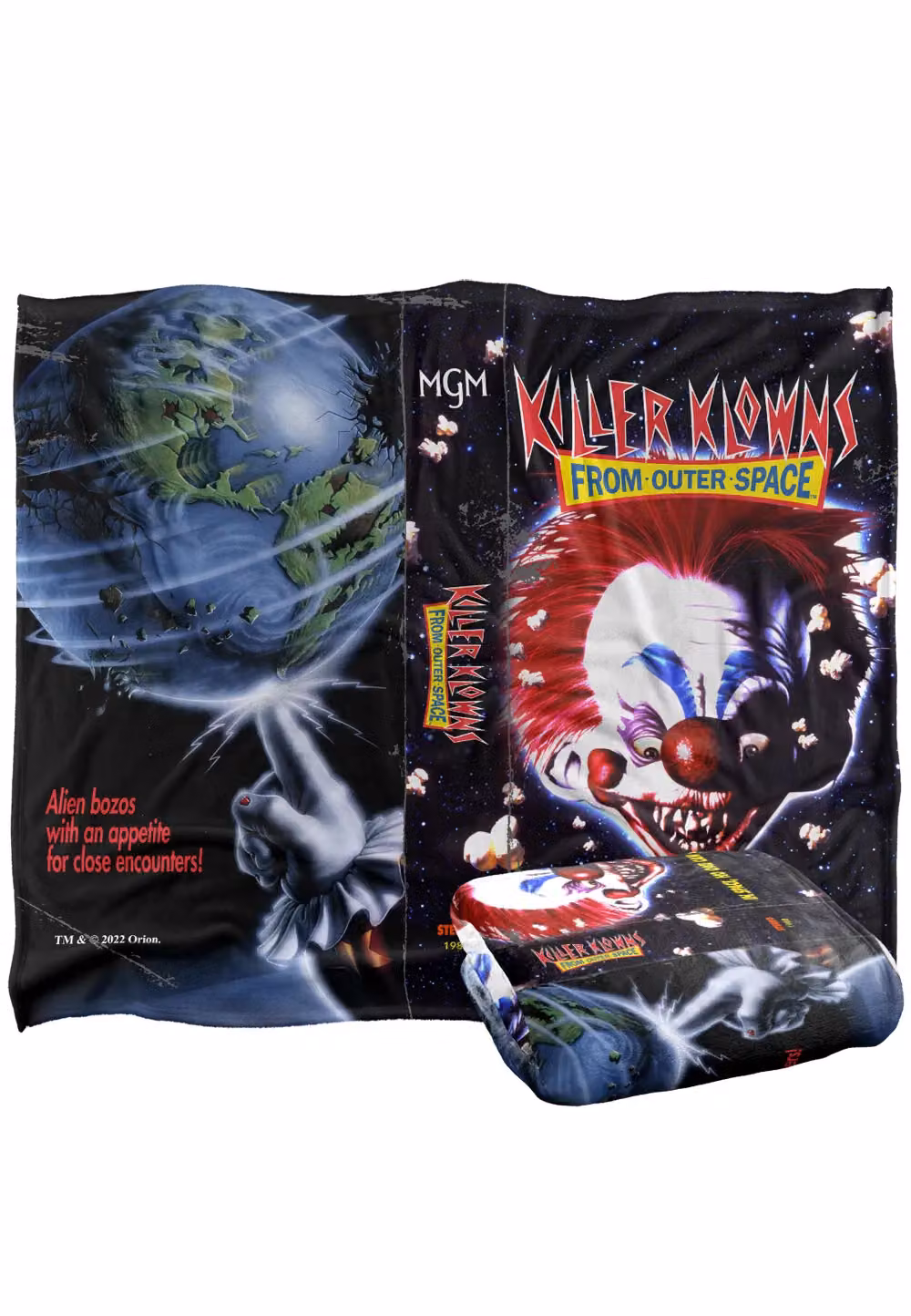LOGOVISION Killer Klowns From Outer Space VHS Super Soft Microfiber Fleece Throw Blanket, W: 152 cm, D: 127 cm, Multicolour – 6