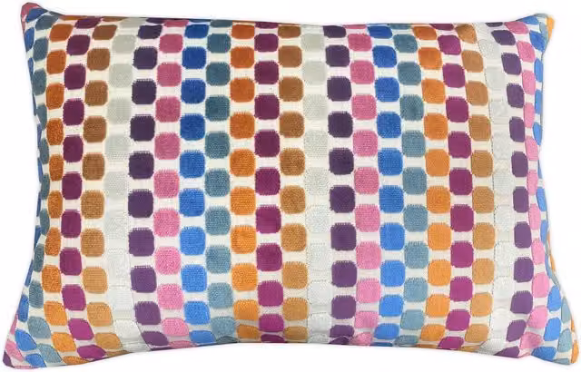 Divante Clara Rectangular Cushion in Pink and Multicolour