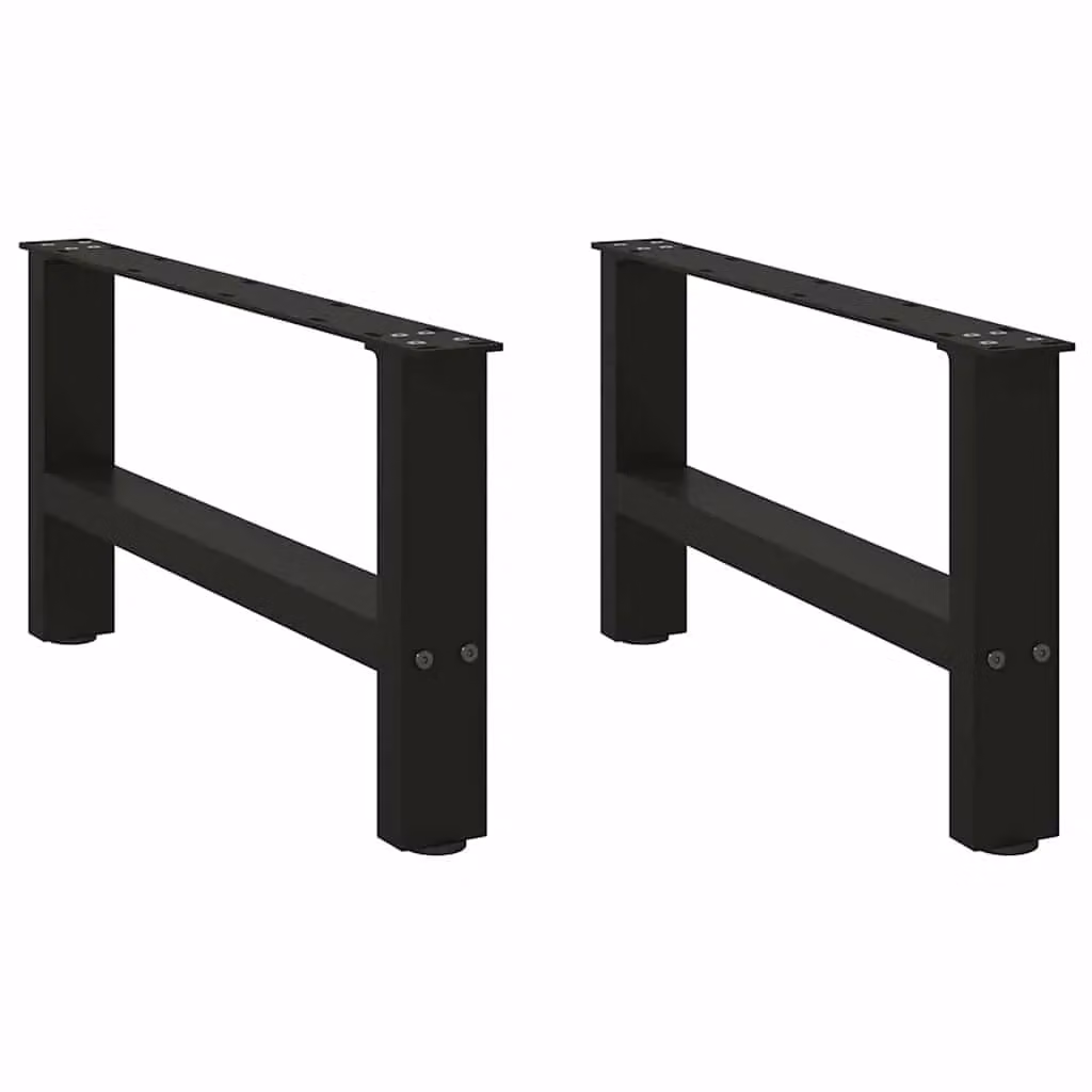 Berkfield Home Black Matt Steel Coffee Table Legs, 2 Pieces, H: 60 cm, W: 30-31 cm – 1