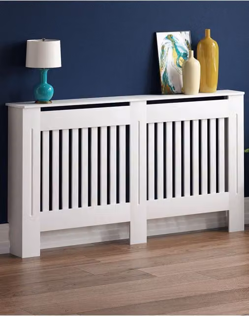 Vida Designs Chelsea MDF Radiator Cover in White, W/D/H: 152 x 82 x 19 cm