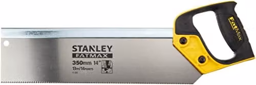 Stanley FatMax 350mm Tenon Back Saw, 13TPI, Yellow and Multicolour