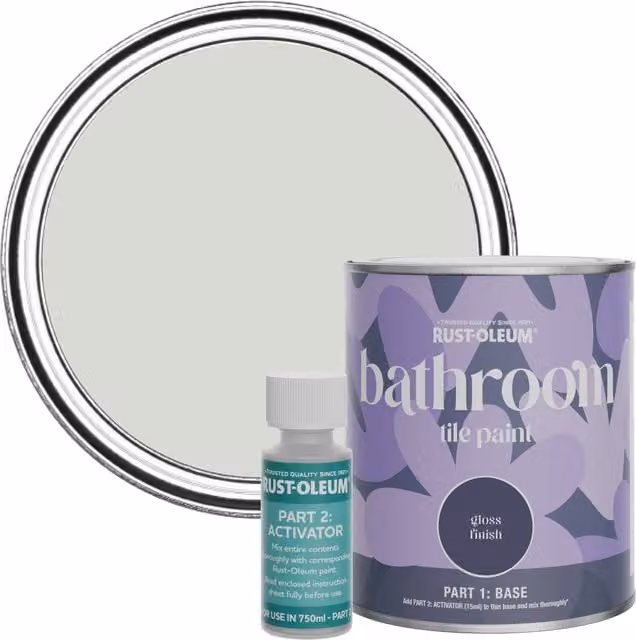 Rust-Oleum Bathroom Tile Paint in Gloss Finish, Winter Grey, 0.75 l