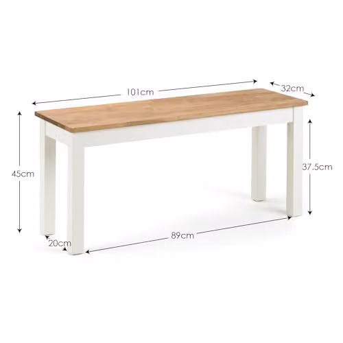 Julian Bowen Coxmoor Dining Bench in Ivory and Oak – 2
