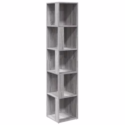 vidaXL Modern Freestanding Corner Cabinet in Grey, W/D/H: 33 x 33 x 164.5 cm – 1