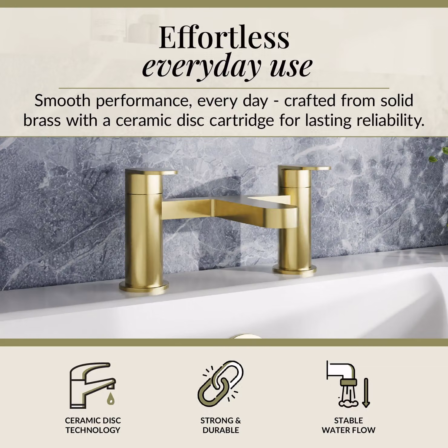 Balterley Cascade Round Deck Mounted Single Lever Bath Filler Tap in Brushed Brass – 2
