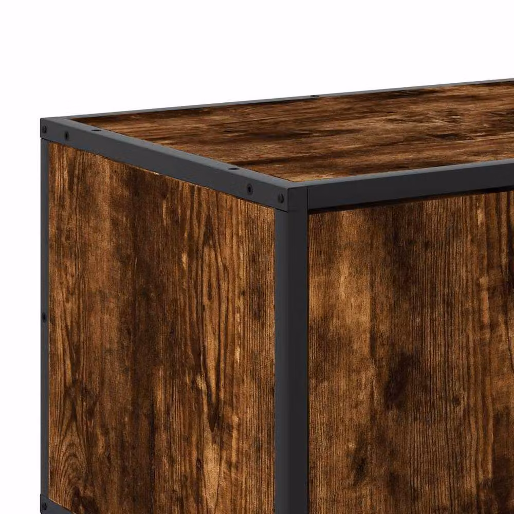 Berkfield Home Industrial TV Cabinet in Smoked Oak and Brown, W/D/H: 80 x 34.5 x 40 cm – 5