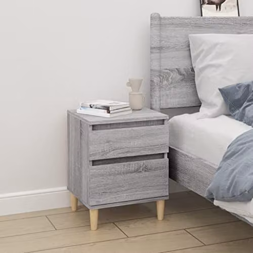 vidaXL Set of 2 Grey Bedside Cabinets W/D/H: 40 x 35 x 50 cm – 2