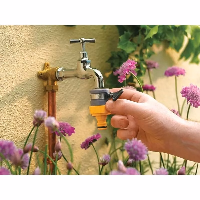 Hozelock Round Tap Connector in Multicolour Stainless Steel – 3