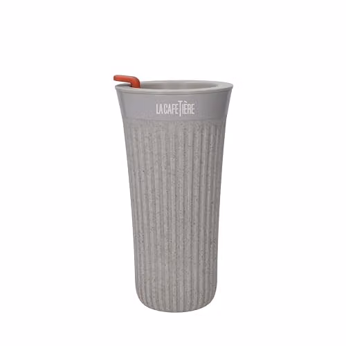 La Cafetière The Beanie Reusable Insulated Travel Coffee Cup, Grey and Transparent, 45 ml – 1