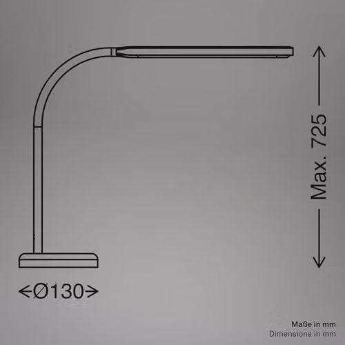 Briloner Modern Dimmable LED Table Lamp in Black, Adjustable Warm White Task Light, W/D/H: 13 x 13 x 72.5 cm – 6