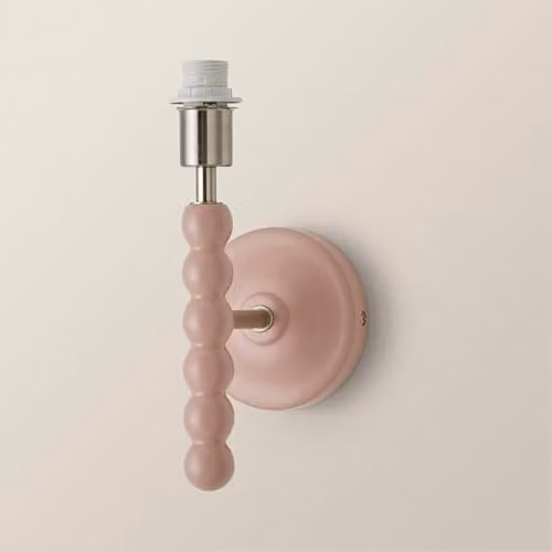 ValueLights Bobbins Modern Wood Wall Light Base in Pale Pink