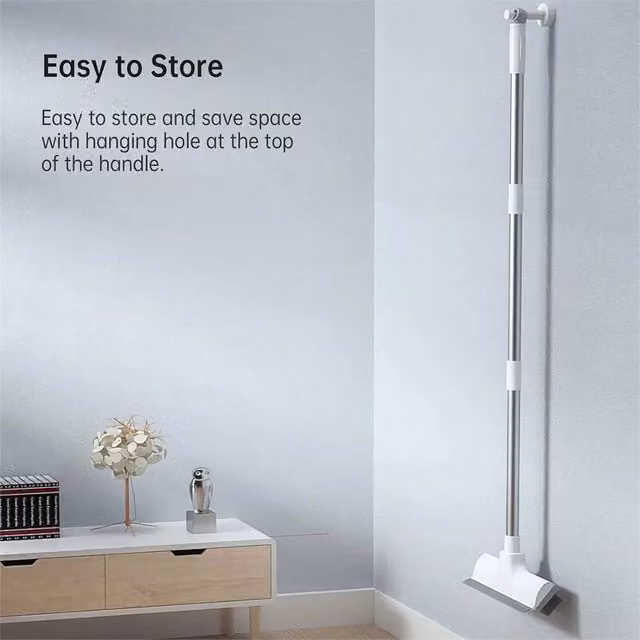 KORVIXA 2-in-1 Tub and Shower Tile Wall Cleaning Scrubber and Scraper in Grey, W: 100 cm, H: 15 cm