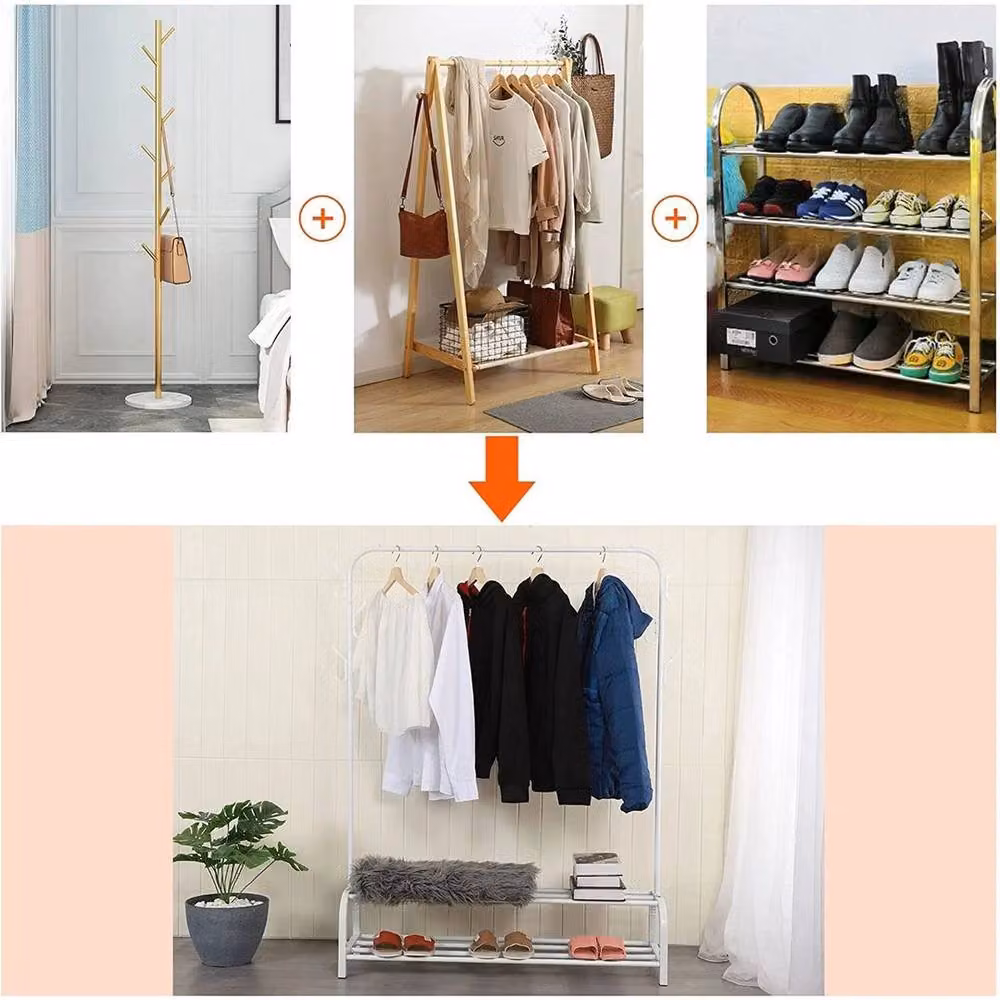 FORGEVIO White Heavy Duty Metal Clothes Rail and Garment Hanging Rail – 2