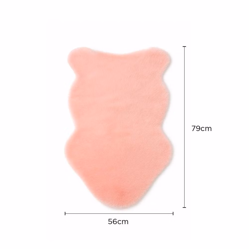 Voltico Super Soft Faux Fur Rug in Pink, W/D/H: 100 x 110 x 1 cm – 2