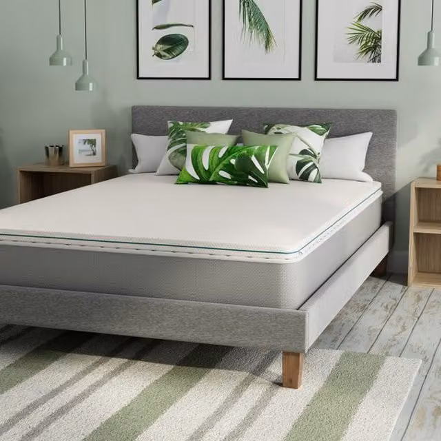 Summerby Sleep Deluxe Anti Slip Memory Foam Mattress Topper - White, Double