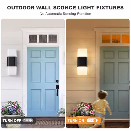 Harper Living LED Outdoor Wall Light, 12W Warm White Up and Down Exterior Lamp, IP65 Weatherproof Aluminium Security Light in White – 6