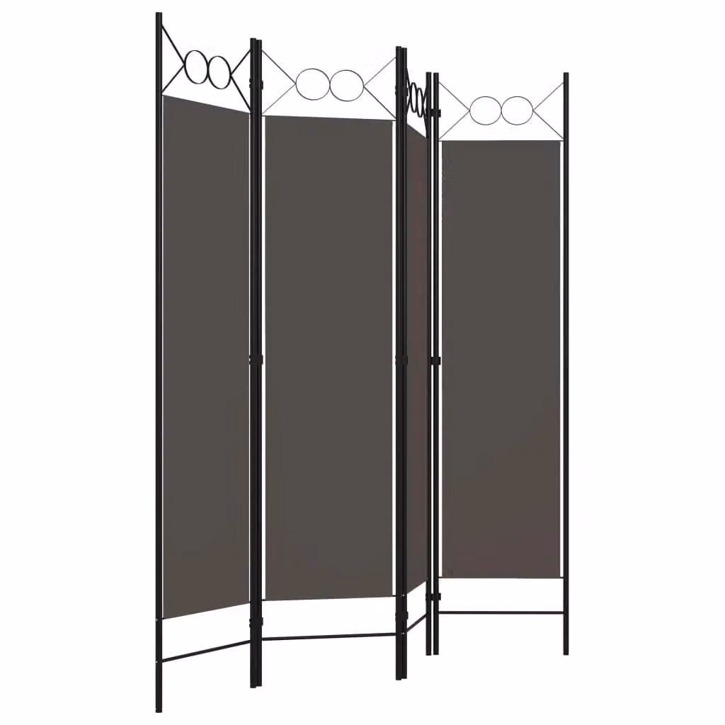 Berkfield Home 4-Panel Geometric Room Divider in Anthracite and Black, W: 160 cm, H: 180 cm – 2