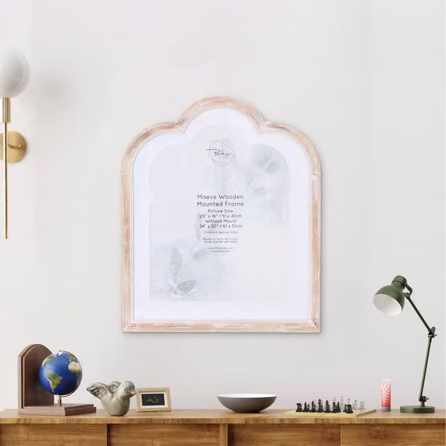 The Port. Co Gallery Maeve Single Wooden Wall Mounted Frame, Brown and White, W/H: 50.8 x 40.64 cm