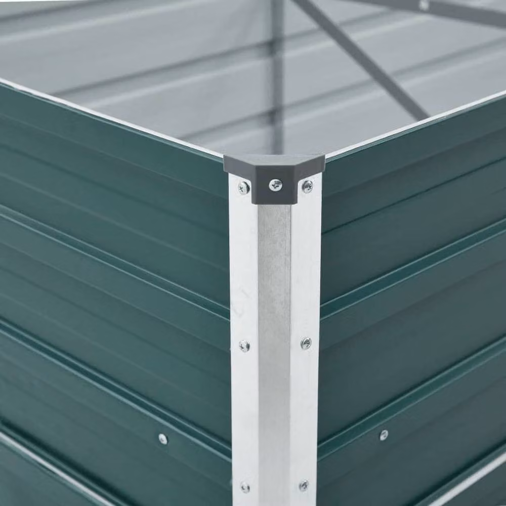 Berkfield Home Garden Galvanised Steel Raised Bed in Green, W/D/H: 400 x 80 x 77 cm – 3