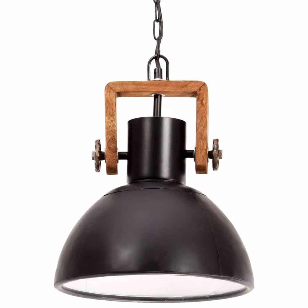 Berkfield Home Industrial Round Hanging Lamp, Black, Diameter: 30 cm, 25 W, E27 – 2