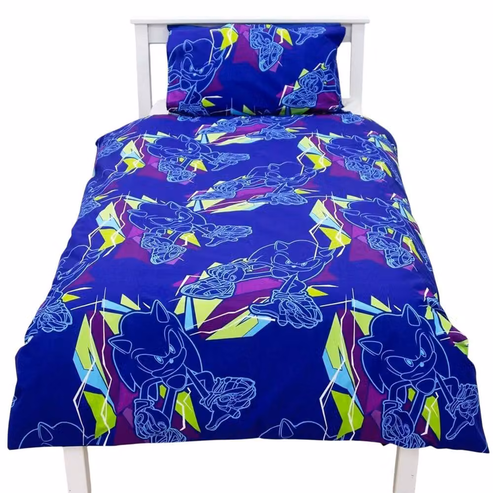 Sonic the Hedgehog Reversible Digital Gaming Duvet Set and Pillowcase in Blue, W: 90 cm, L: 190 cm – 3