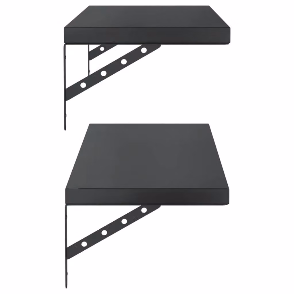 Berkfield Home Wall Mounted Metal Shelves, 2 Pack, Black, W: 100 cm, D: 30 cm – 3