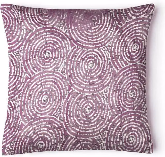 Intimates Akasha Filled Square Cushion with Sequin Design in Purple, W/D/H: 43 x 43 x 43 cm